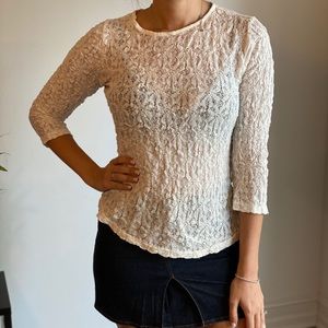 White Mid Sleeve Top size Medium